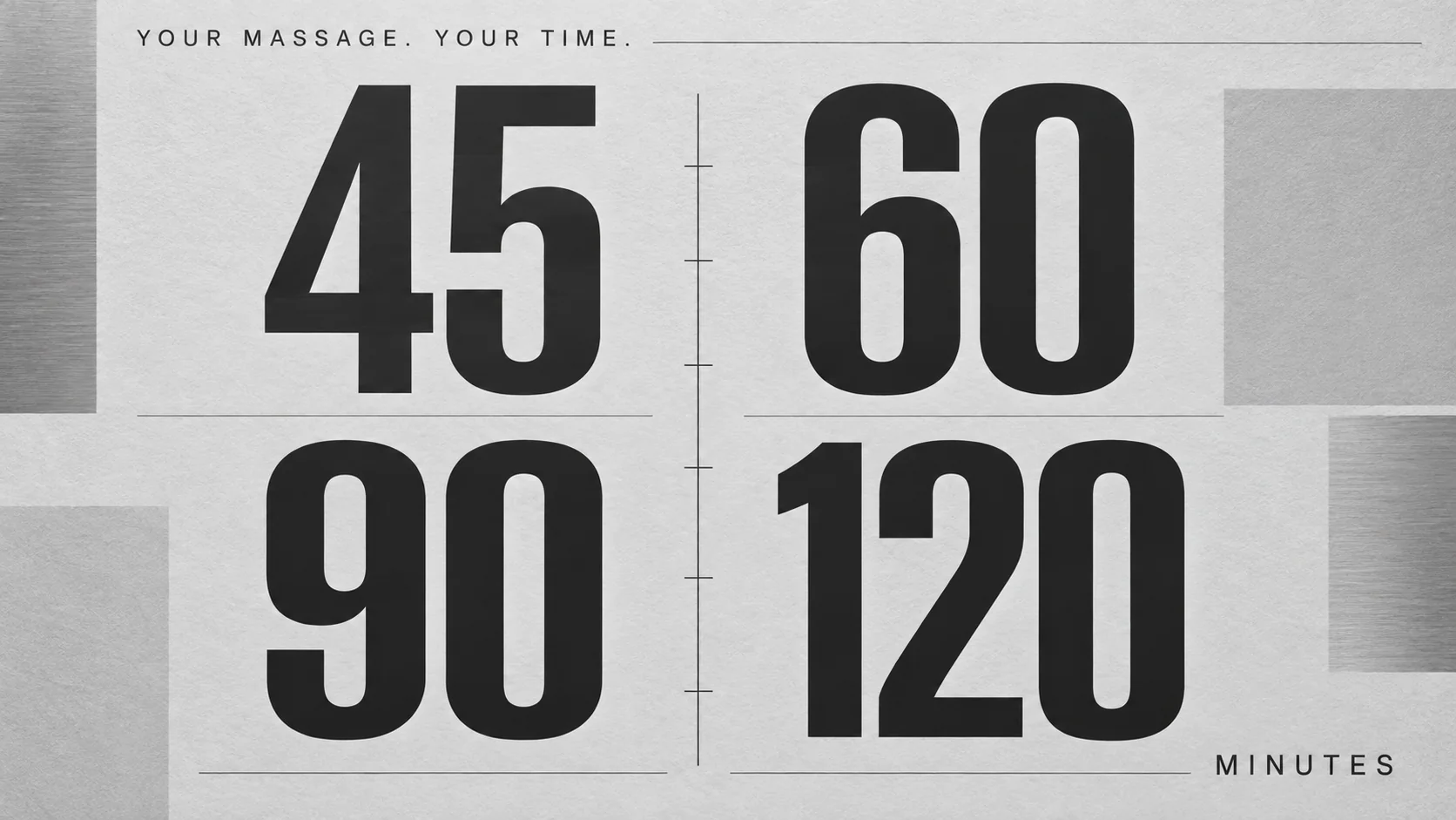 Graphite and steel editorial cover displaying 45, 60, 90 and 120 minutes.
