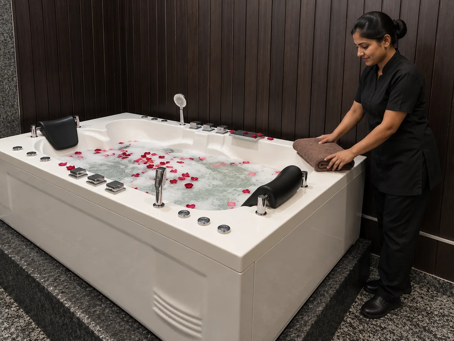 Massage + Jacuzzi illustration at Ojas